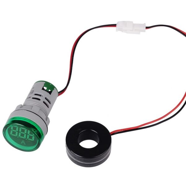 SINOTIMER ST16A Round 22mm LED Digital Signal Light 220V AC Ammeter 0-100A AC Current Indicator Light (01 Red) - Image 5