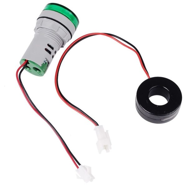 SINOTIMER ST16A Round 22mm LED Digital Signal Light 220V AC Ammeter 0-100A AC Current Indicator Light (01 Red) - Image 6