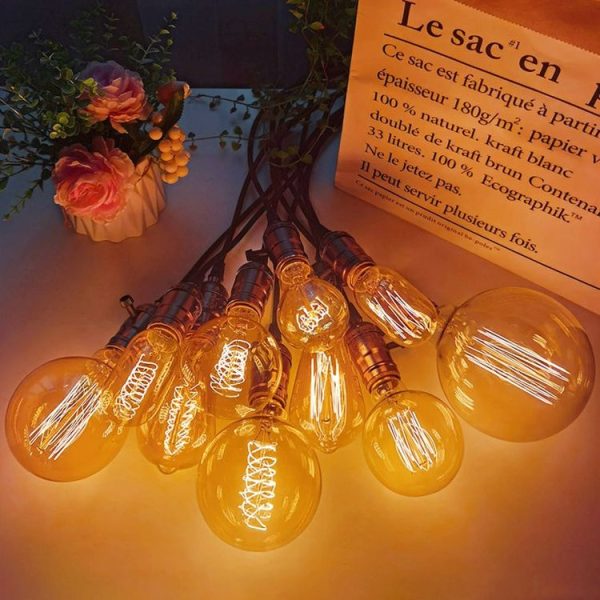 4pcs / Box T45 LED Lamp Fixture Illuminator Vintage Lights, Power: 220V 40W (Spiral Gold) - Image 2