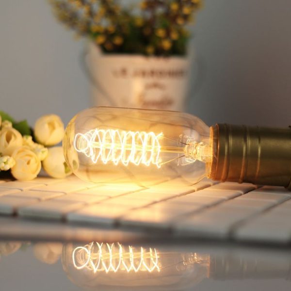 4pcs / Box T45 LED Lamp Fixture Illuminator Vintage Lights, Power: 220V 40W (Spiral Gold) - Image 4