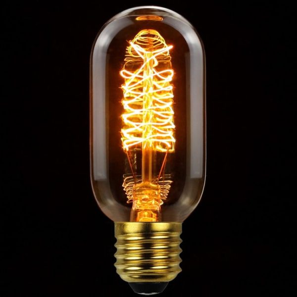 4pcs / Box T45 LED Lamp Fixture Illuminator Vintage Lights, Power: 220V 40W (Spiral Gold) - Image 5