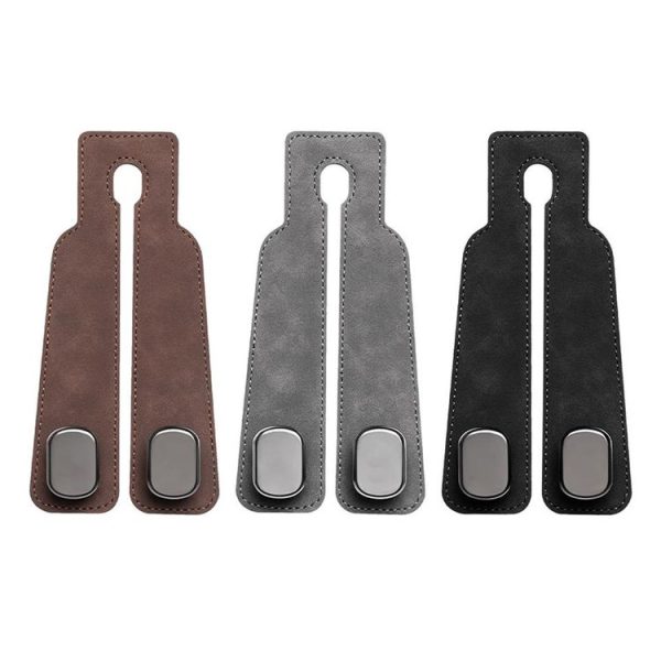Car Seat Mack Multifunctional Metal Hook Mobile Phone Holder, Style: No Mark (Black) - Image 2
