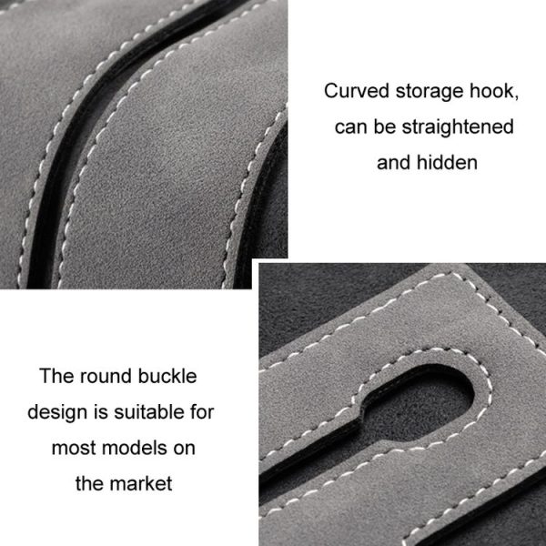 Car Seat Mack Multifunctional Metal Hook Mobile Phone Holder, Style: No Mark (Black) - Image 3