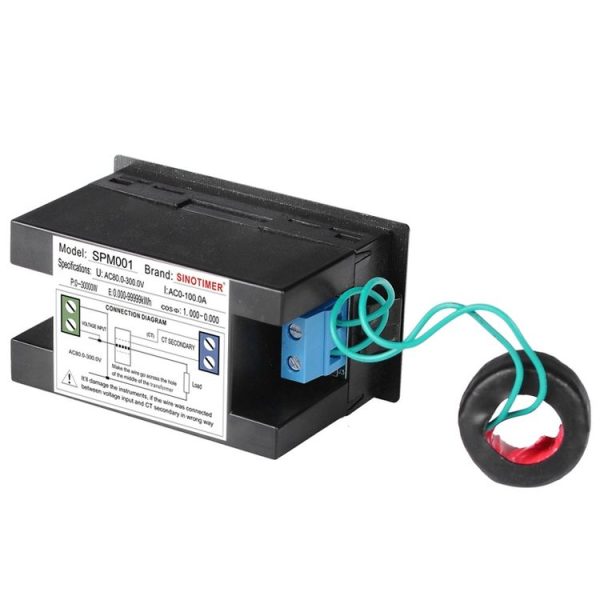 SINOTIMER SPM001 AC LED Digital Voltmeter Frequency Factors Meter Power Monitor, Specification: AC80-300V 100A - Image 5