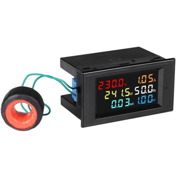 SINOTIMER SPM003 AC LED Digital Voltmeter Frequency Factors Meter Power Monitor, Specification: AC80-300V 100A - Image 2