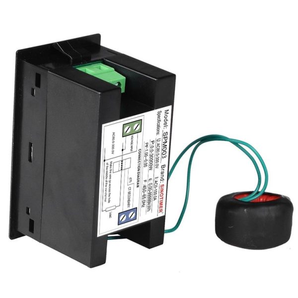 SINOTIMER SPM003 AC LED Digital Voltmeter Frequency Factors Meter Power Monitor, Specification: AC80-300V 100A - Image 5