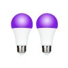 2pcs / Pack 9W E27 LED Purple Light UV Bulbs Ambient Light (White)