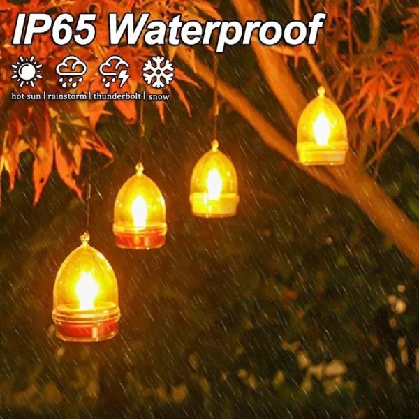 Solar Candle Light Outdoor Courtyard Villa Garden Waterproof Decoration Light, Spec: Heart Mode White Shell - Image 6