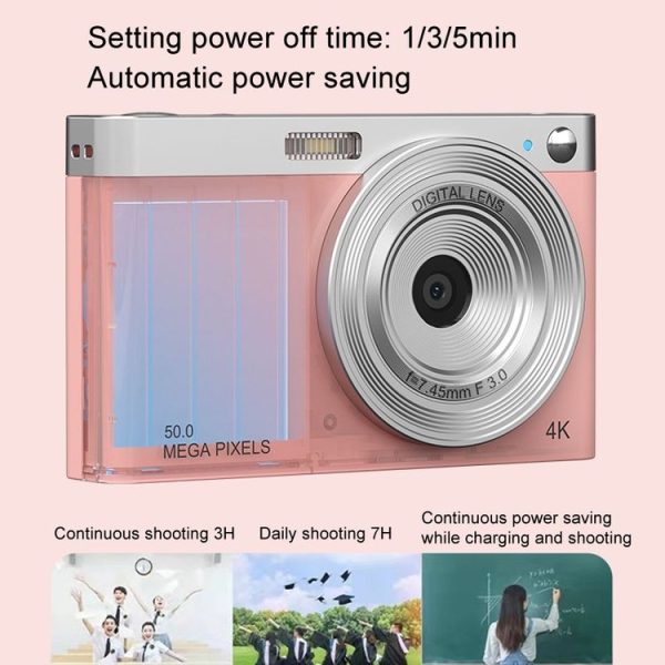 50 MP HD Camera 4K Video Retro Vlog Self-Shooting Camera (Black) - Image 9