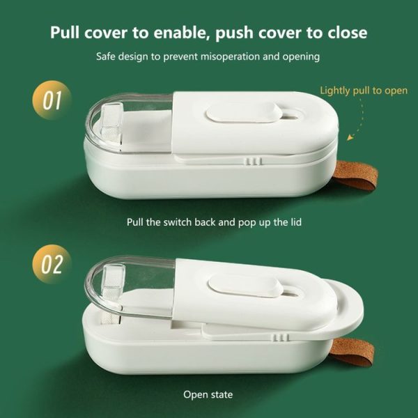 Food Packaging Sealer 2 In 1 Magnetic Mini Handheld Vacuum Sealer Machine With Cutter (White) - Image 3