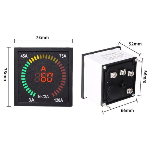 SINOTIMER N-72A AC Current Signal Indicator Square Turntable LED Digital Ammeter - Image 2