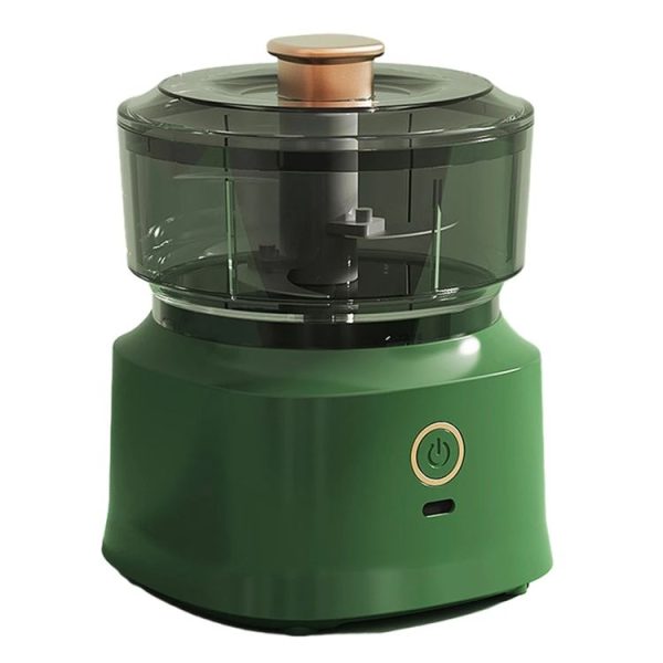 JRQ-01 Home Wireless Electric Meat Grinder Kitchen Garlic Pounder, Size: Long-press (Green)