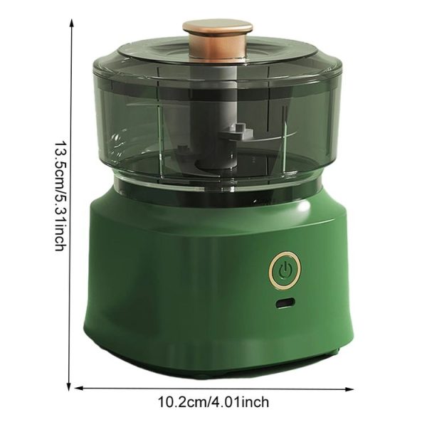 JRQ-01 Home Wireless Electric Meat Grinder Kitchen Garlic Pounder, Size: Long-press (Green) - Image 3