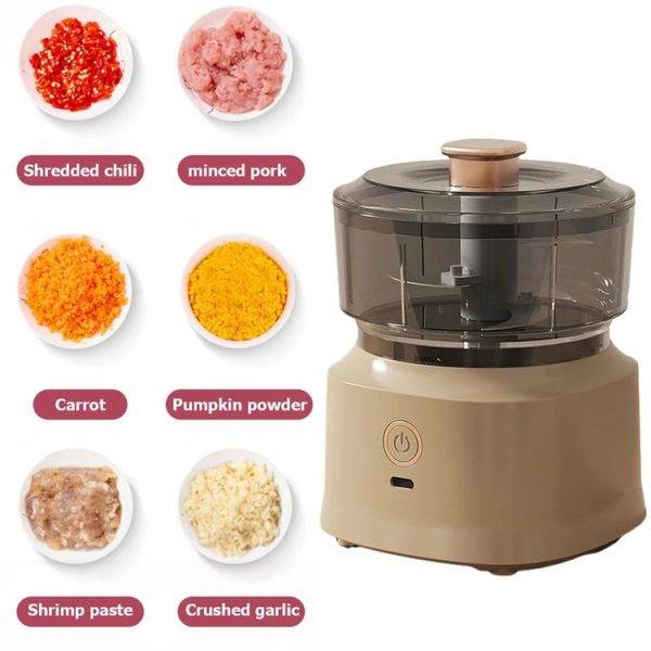 JRQ-01 Home Wireless Electric Meat Grinder Kitchen Garlic Pounder, Size: Long-press (Green) - Image 5
