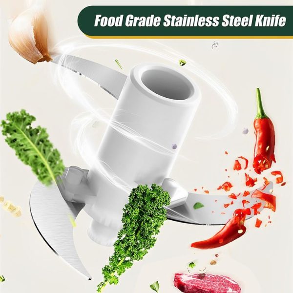 JRQ-01 Home Wireless Electric Meat Grinder Kitchen Garlic Pounder, Size: Long-press (Green) - Image 6