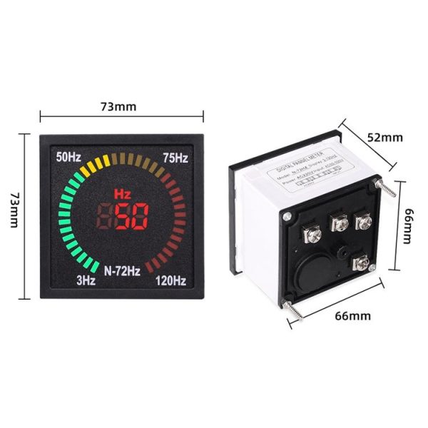 SINOTIMER N-72HZ AC Frequency Signal Indicator Square Turntable LED Digital Frequency Meter - Image 2