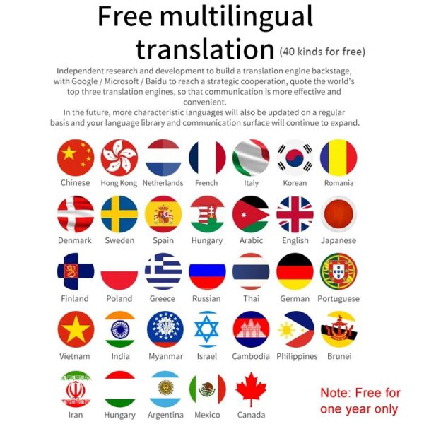40 Languages Instant Real-Time Translation Smart Wireless BT5.0 Translation Earphone (Black) - Image 10