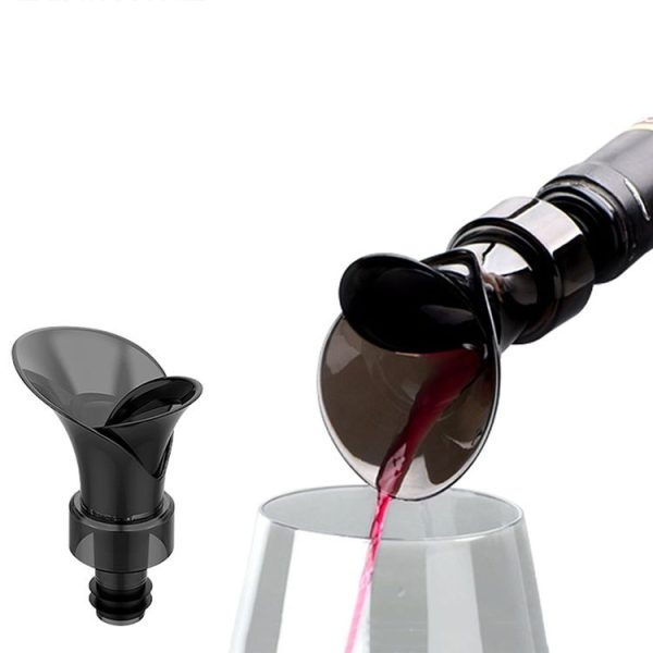 2-in-1 Red Wine Cacuum Stopper Wine Pourer Quick Sobering Device (Black Petal Type) - Image 2