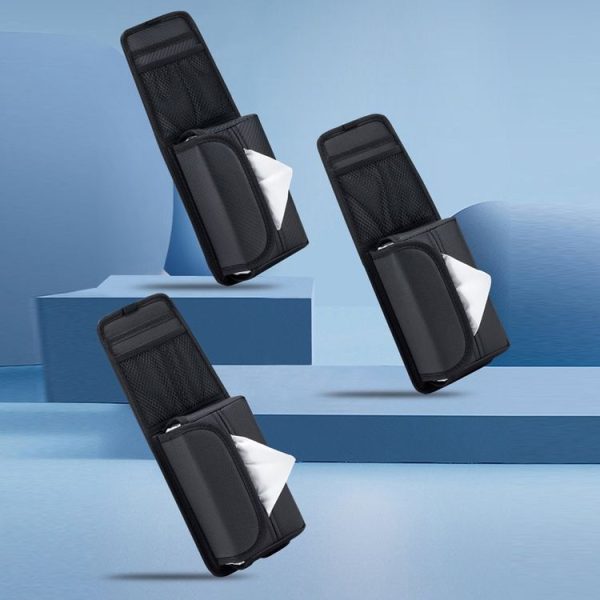 Car Seat Side Storage Hanging Bag Tissue Box, Model: H320 Litchi Pattern - Image 2
