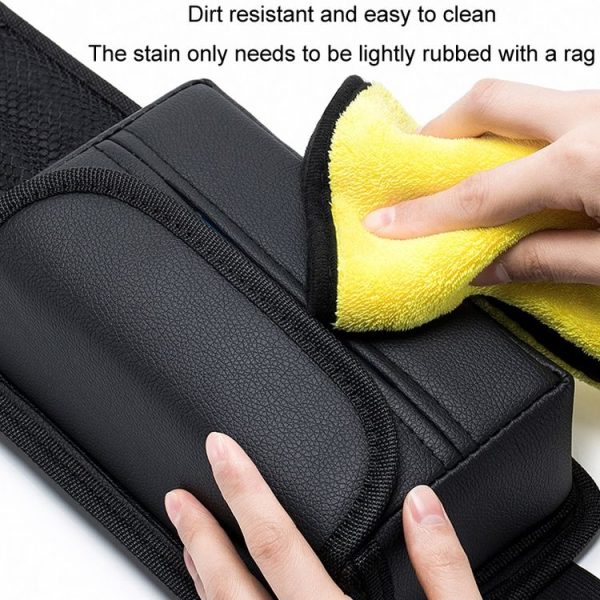 Car Seat Side Storage Hanging Bag Tissue Box, Model: H320 Litchi Pattern - Image 4