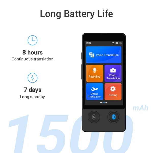 Hishell W12 144 Languages AI Voice Translator Smart Camera Translator Offline Dialogue Real-Time Mutual Translation (Black) - Image 12