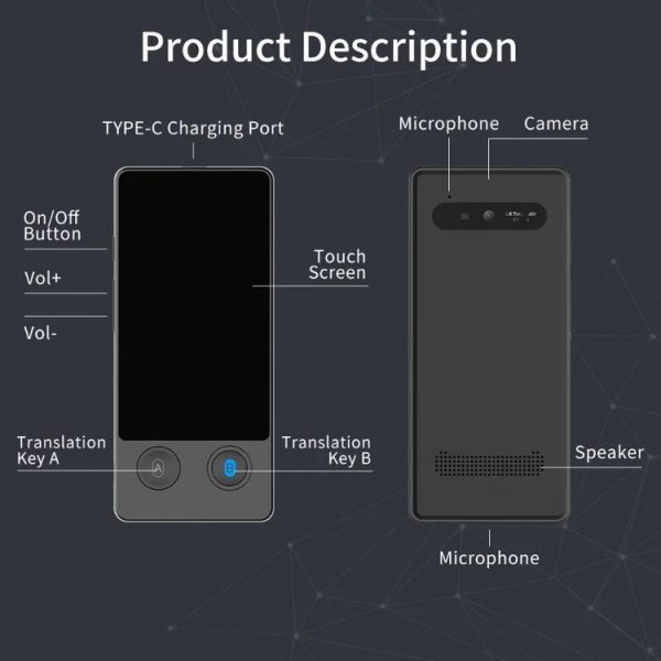 Hishell W12 144 Languages AI Voice Translator Smart Camera Translator Offline Dialogue Real-Time Mutual Translation (Black) - Image 3
