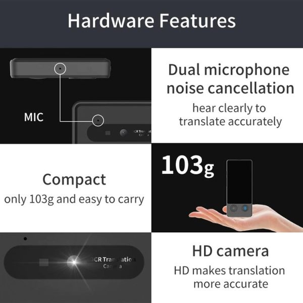 Hishell W12 144 Languages AI Voice Translator Smart Camera Translator Offline Dialogue Real-Time Mutual Translation (Black) - Image 6