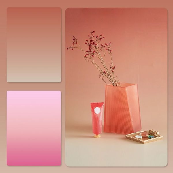 57 x 87cm Double-sided Gradient Background Paper Atmospheric Still Life Photography Props (Orange Meat +Pink)
