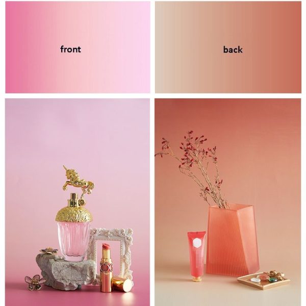 57 x 87cm Double-sided Gradient Background Paper Atmospheric Still Life Photography Props (Orange Meat +Pink) - Image 2