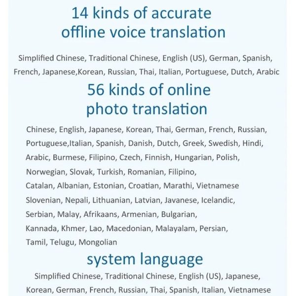 Hishell P40 Smart Translator 135 Languages Voice Intelligent Online Translation Machine Offline Multilanguage Speech Translate (Black) - Image 10
