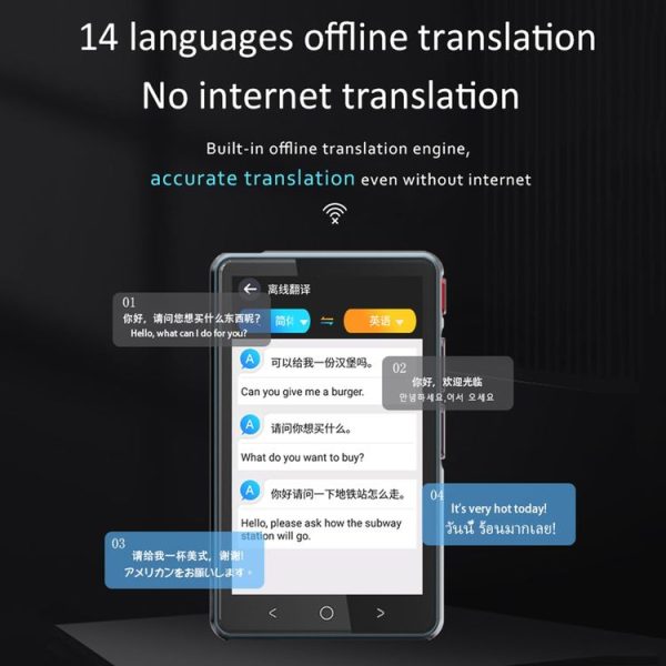 Hishell P40 Smart Translator 135 Languages Voice Intelligent Online Translation Machine Offline Multilanguage Speech Translate (Black) - Image 5