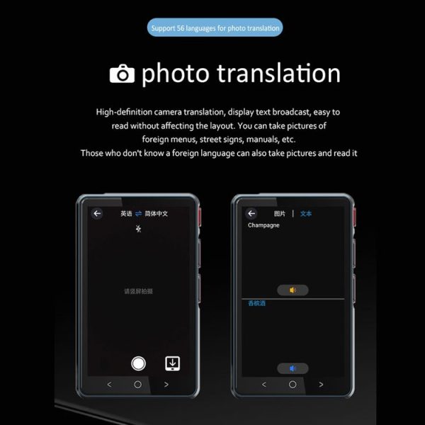 Hishell P40 Smart Translator 135 Languages Voice Intelligent Online Translation Machine Offline Multilanguage Speech Translate (Black) - Image 6