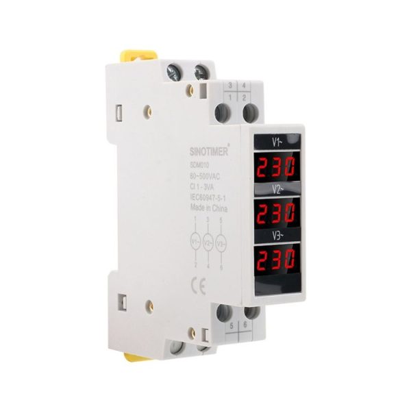 SINOTIMER SDM010 Modular Rail Type AC Three-Phase Digital Voltmeter Electronic Instrumentation - Image 4