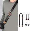 Quick Release Mirrorless Camera Crossbody Strap SLR Camera Decompression Halter Strap (Black+Brown) - Image 2