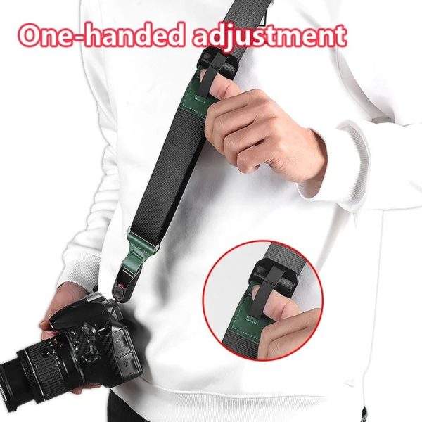 Quick Release Mirrorless Camera Crossbody Strap SLR Camera Decompression Halter Strap (Black+Brown) - Image 6