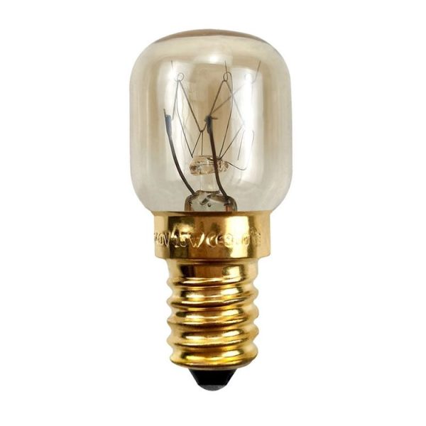 E14 Salt Crystal Lamps High Temperature Resistant Oven Light Bulb, Power: 15W Brass Lamp Head (2700K Warm White)