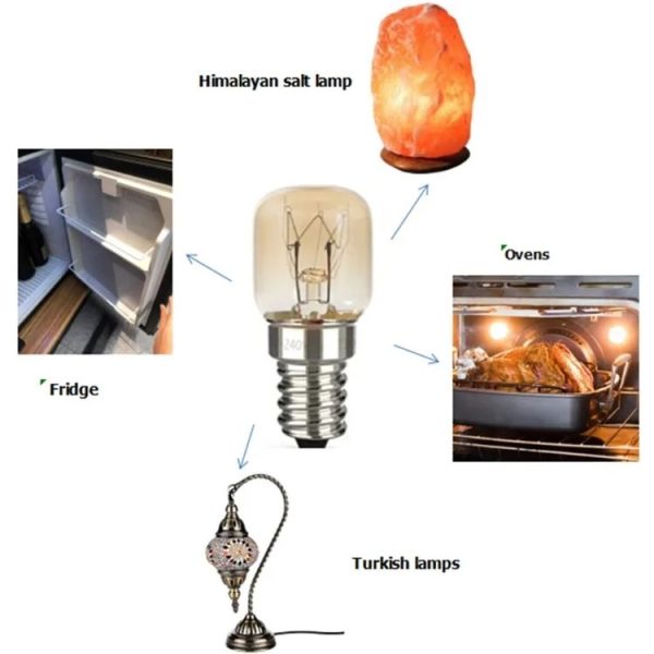 E14 Salt Crystal Lamps High Temperature Resistant Oven Light Bulb, Power: 15W Brass Lamp Head (2700K Warm White) - Image 4