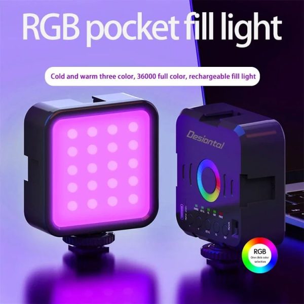 Desiontal W70 Full Color RGB Live Fill Light Portable Small Pocket Light Ambient Photo Handheld Photography Lighting - Image 2