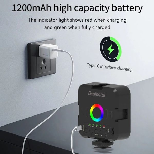 Desiontal W70 Full Color RGB Live Fill Light Portable Small Pocket Light Ambient Photo Handheld Photography Lighting - Image 3