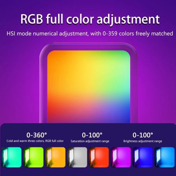 Desiontal W70 Full Color RGB Live Fill Light Portable Small Pocket Light Ambient Photo Handheld Photography Lighting - Image 5