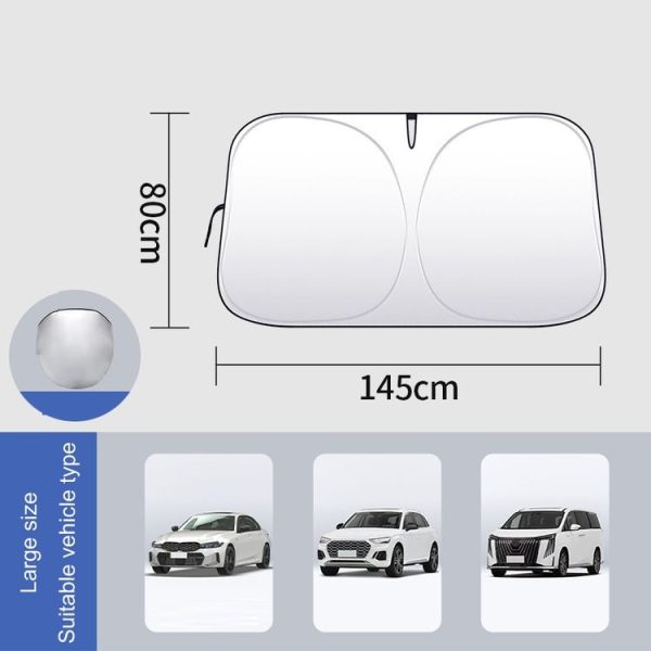 Car Front Windshield Heat Insulation Sun Protection Visor, Specification: Front Block 145x80cm - Image 2