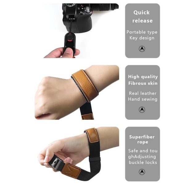 Camera Magnetic Wrist Strap SLR Accessories Hand Strap (Black+Brown) - Image 6