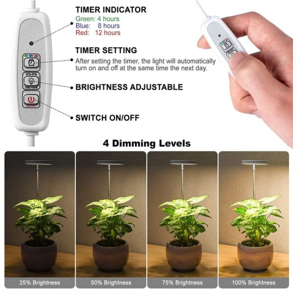 Single Head LED Angel Ring Plant Growth Light Imitation Sunlight Telescopic Plant Fill Light - Image 4