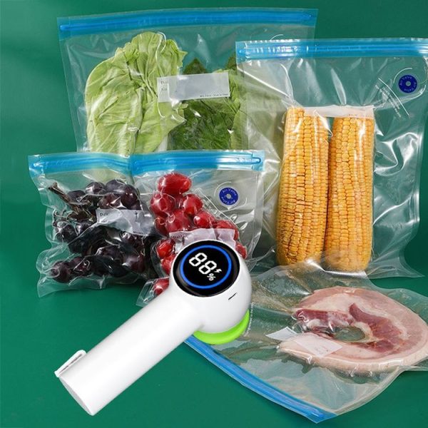 KZ-90 Digital Display Handheld Fresh-Keeping Bag Bottle Vacuum Sealer, Spec: with 2 Bags - Image 10