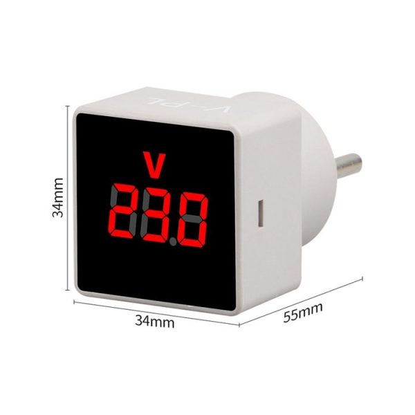 SINOTIMER V-PL Square Insert Type Household Digital AC Voltmeter EU Plug - Image 2