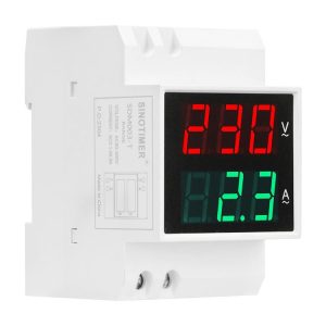 SINOTIMER SDM003-T 3 Digits DIN Rail Single-Phase AC Household Dual Display Voltage And Current Meter