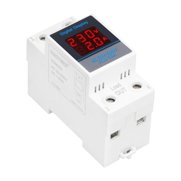 SINOTIMER SDM002 Household DIN Rail Single-Phase AC Dual Display Voltage And Current Meter (63A Build-In Intestinal Sensor) - Image 4