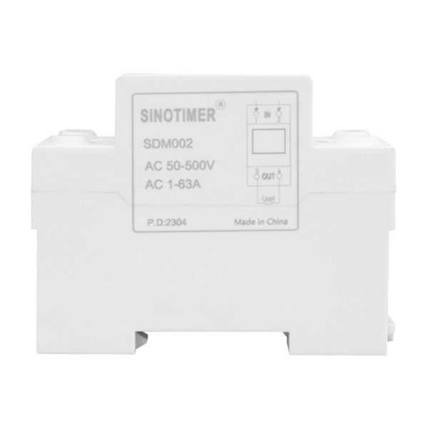 SINOTIMER SDM002 Household DIN Rail Single-Phase AC Dual Display Voltage And Current Meter (63A Build-In Intestinal Sensor) - Image 6