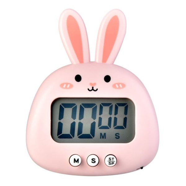 Cartoon Electronic Timer Magnetic Student Study Time Manager (RB740 Bunny Pink)