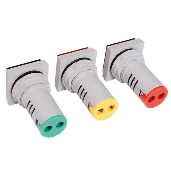 SINOTIMER ST17V AC Voltage Signal Indicator 22mm Square LED Digital Display Voltage Head AC 60-500V (01 Red) - Image 5